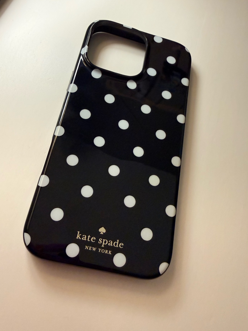 kate spade Black with White Polka Dot Glossy Phone Case